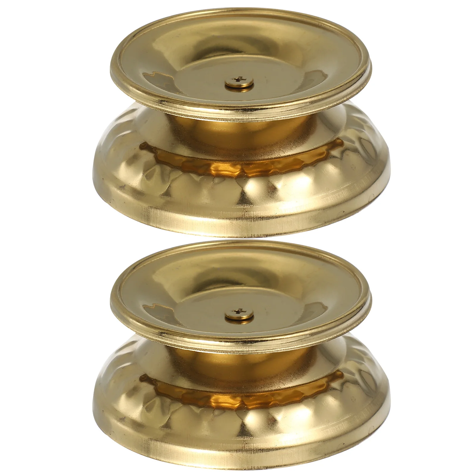 

1 Pair Vintage Holders For Taper Candles Wide Base Metal Candlestick Sturdy Stainless Steel Rustic Table Centerpiece