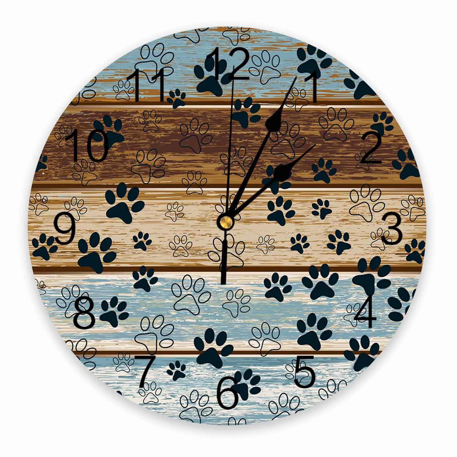 

Retro Wooden Board Claw PVC Wall Clock Bedroom Decoration Wall Clock Modern Design Home Decore Wall Digital Clock