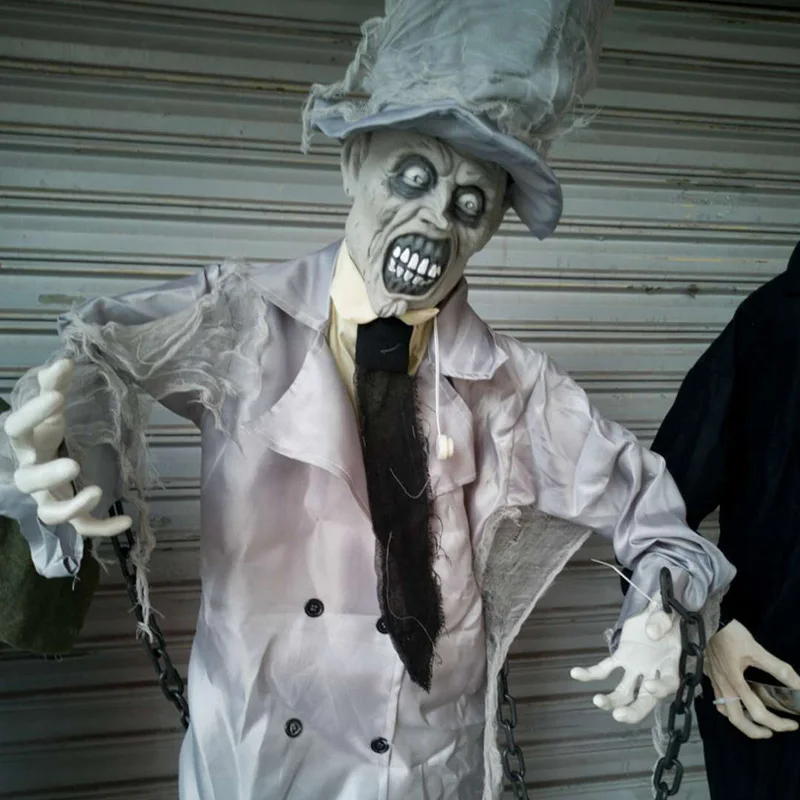 

Wholesale Haunted House Party Glowing Eyes White Hanging Ghost Halloween Animatronics Decorations for Halloween