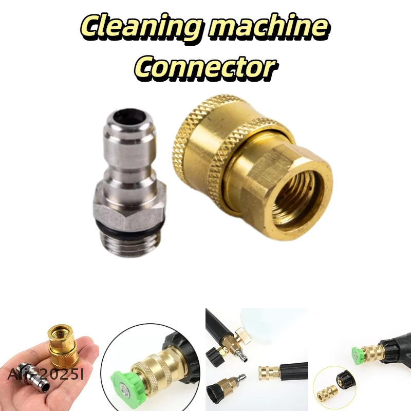 

Pressure Washer Adapter 1/4 Inch Quick Connector to M14 Thread Fittings Brass Coupling Quick Disconnect Kit for Spray Lance Hose