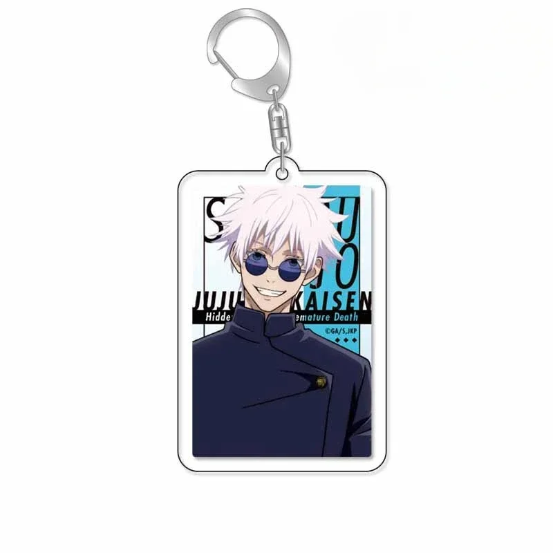 Anime Figures Gojo Satoru Geto Suguru Cosplay Acrylic Key Chains Fushiguro Toji Character Keyring Jujutsu Decor Pendant