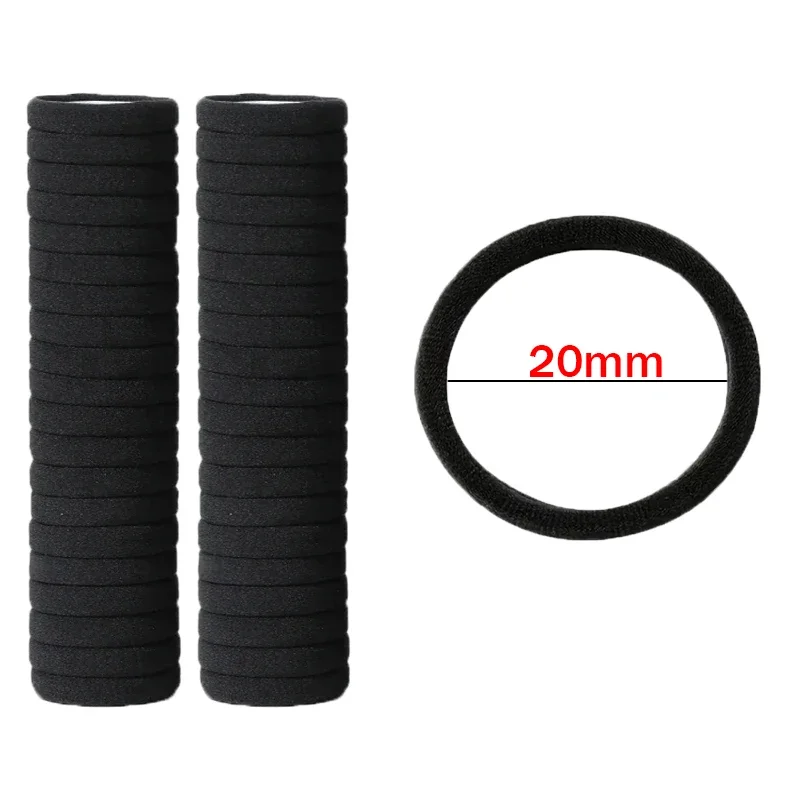 10pcs Black Basic Hair Bands, High Elastic Rubber Ties