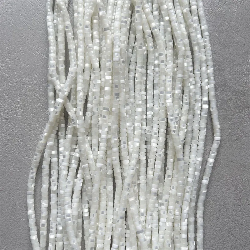 2*4MM Heishi Southsea White Sea Shell Gemstone Abacus Disc Natural Stone Beads For Jewelry Making DIY Bracelet Necklace Earrings