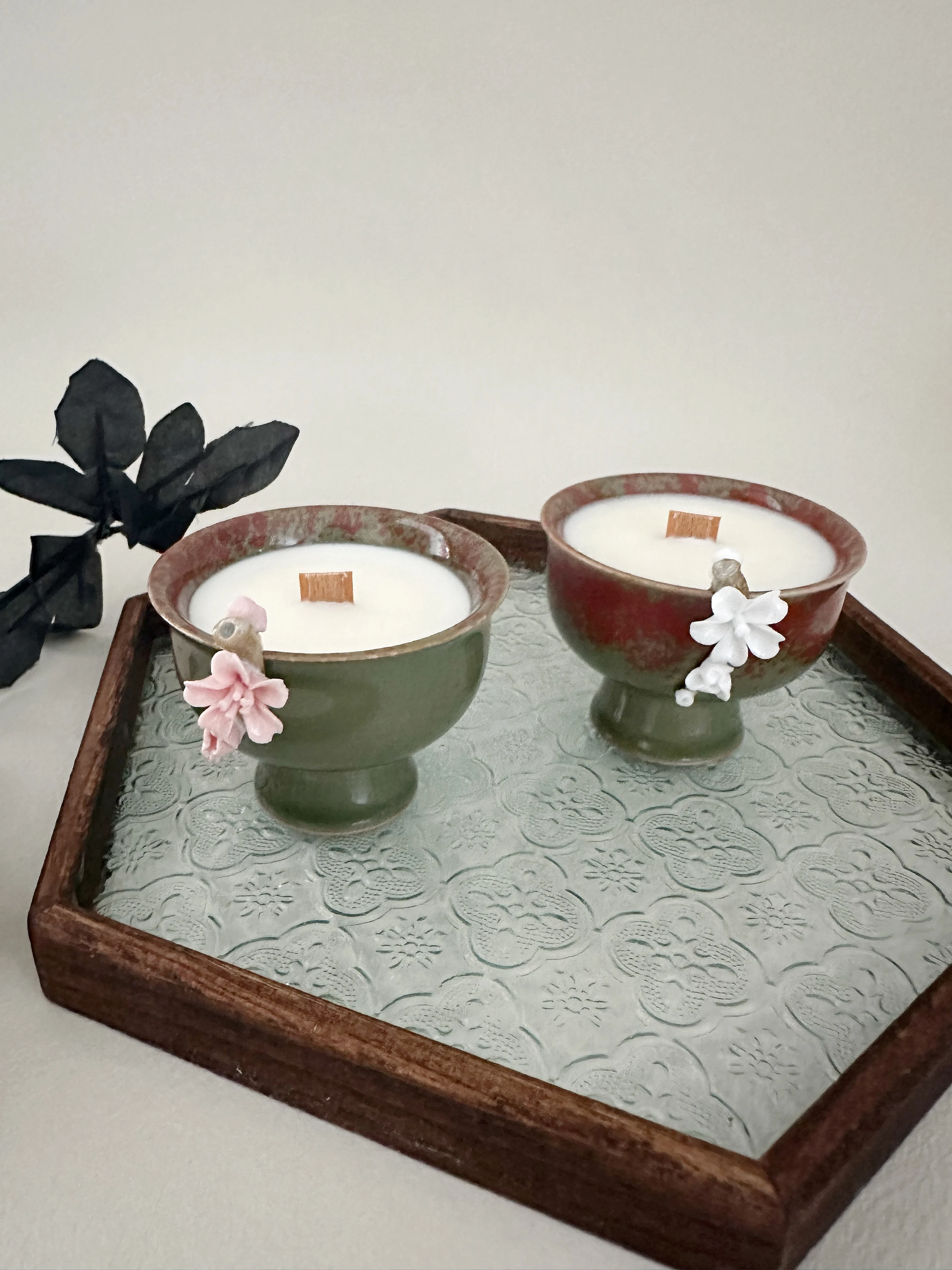 Creative new Chinese style tea cup scented candle Sandalwood scented candle