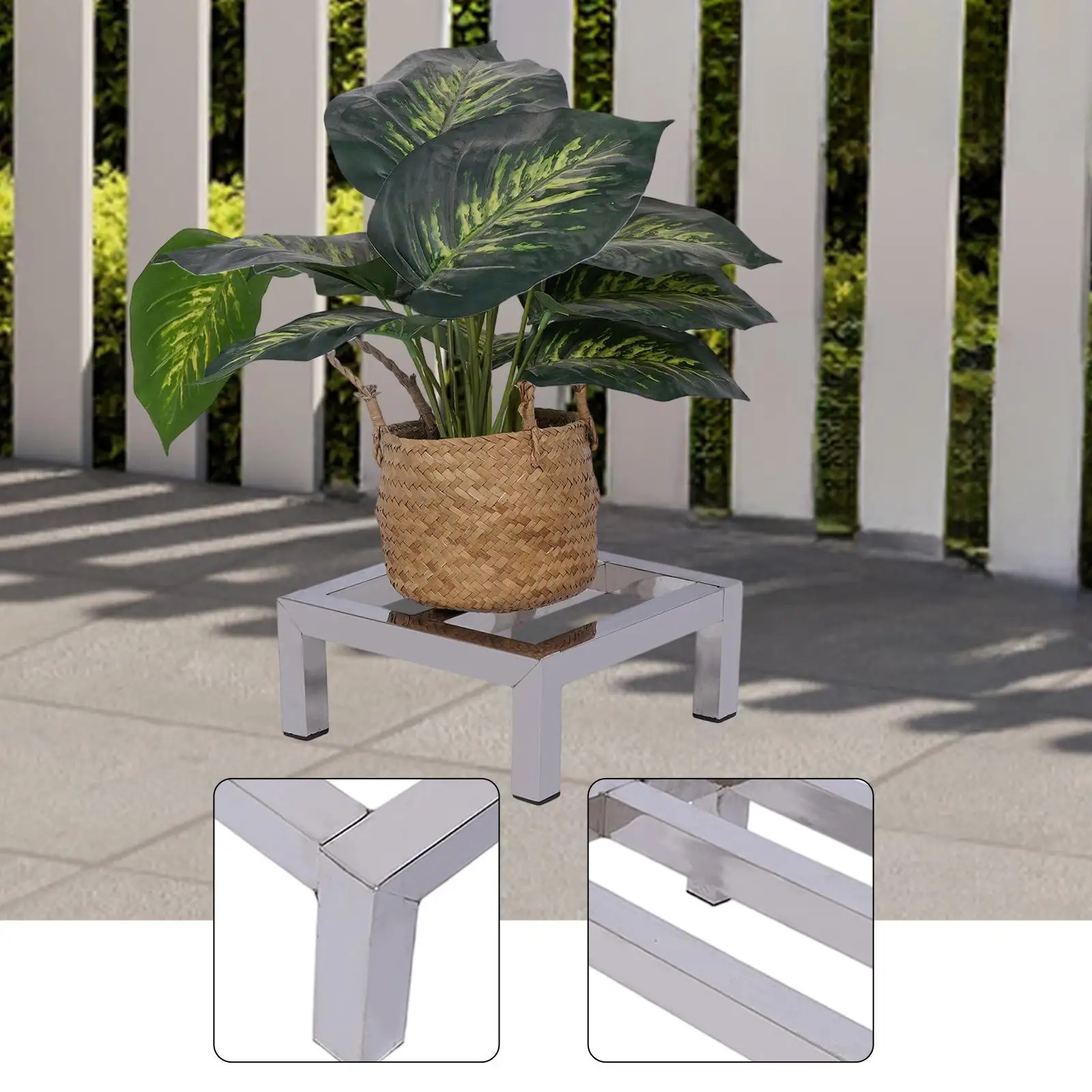 Heavy Duty Square Plant Stand Stainless Steel Storage Rack Shelf for Commercial Food Service Areas