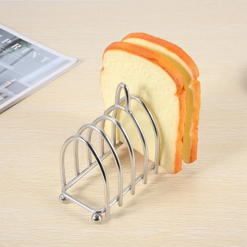 Toast Bread Rack Holder 6 Slice Stainless Steel Toast Rack With Ball Feet And Loop Carry Handle