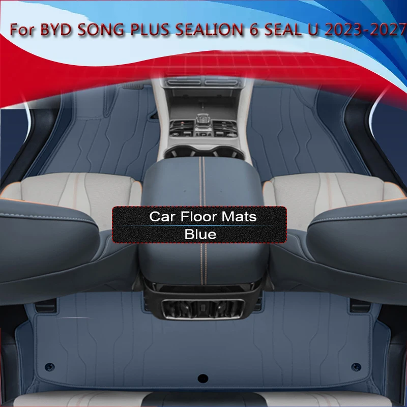 Custom Nappa Leather For BYD SONG PLUS SEALION 6 SEAL U 2023-2027 Car Foot Protect Mat Luxury Waterproof Floor Pad Accessory