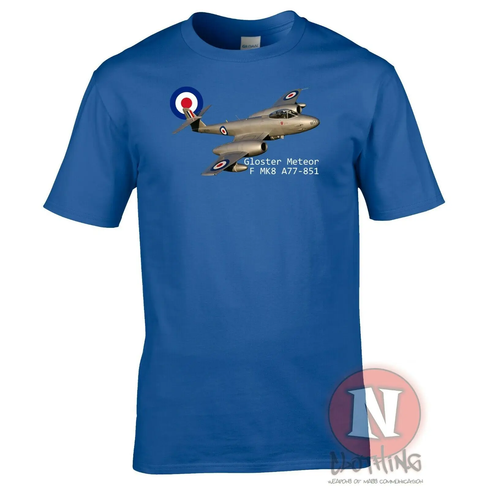 WWII British RAF Gloster Meteor Jet Fighter Aircraft T Shirt. New 100% Cotton Short Sleeve O-Neck T-shirt Casual Mens Top