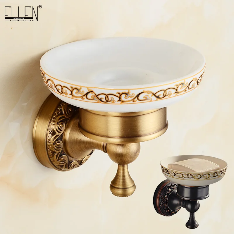 

Antique Brass Soap Dish, Oval Bar Black Soap Holder for Shower Wall, Vintage Decor Bathroom Accessories A4185