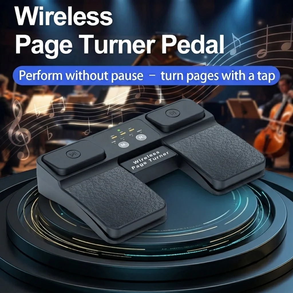QuanYin Portable Wireless Page Turner Pedal Foot Page Turner for ipad iphone Tablet Laptop Remote Control PPT Rechargeable