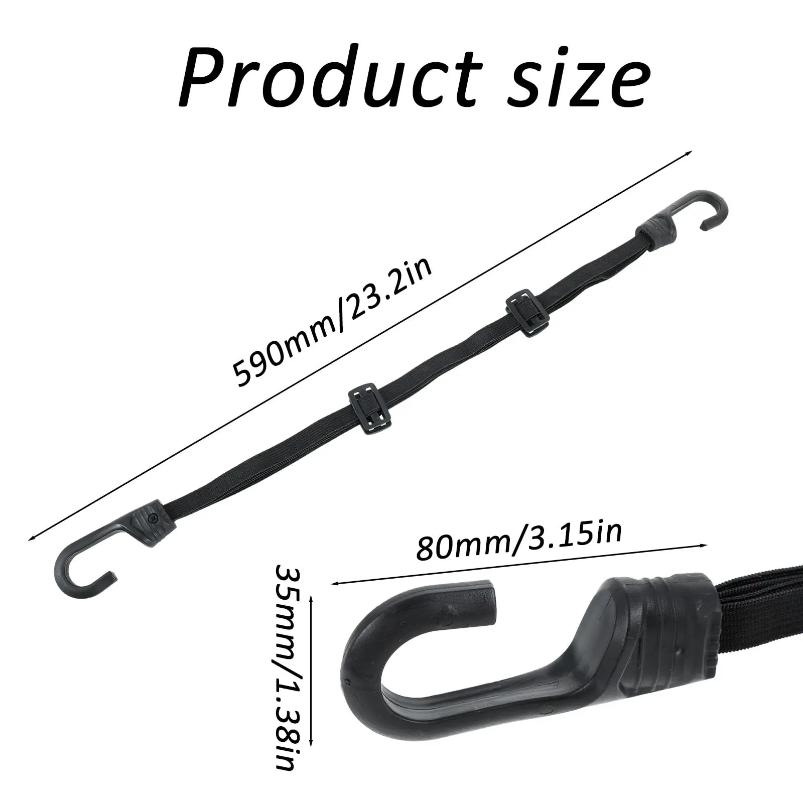 SEAMETAL Motorcycle Back Seat Helmet Strips Elastic Rope Motorcycle Helmet Fixed Strap Adjustment Fix Rope Goods Strap 60cm/90cm