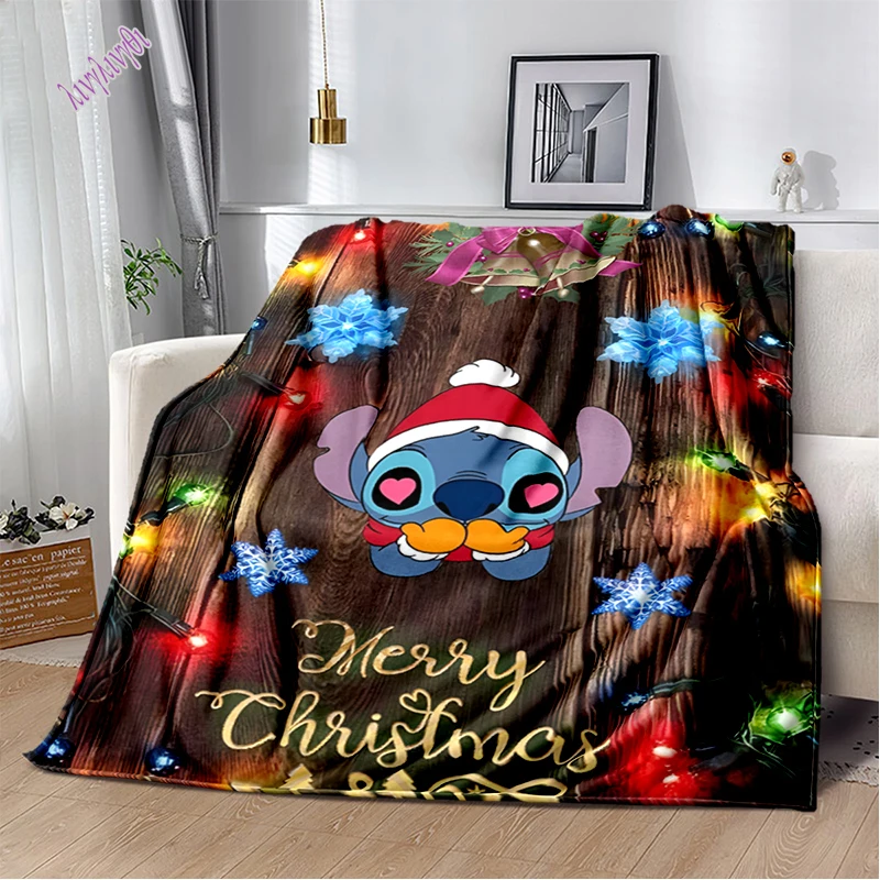 Cartoon Stitch koc moda rysunkowy potwór flanelowy puszysty koc polarowy dzieci i prezent dla dorosłych Sofa Travel Camping