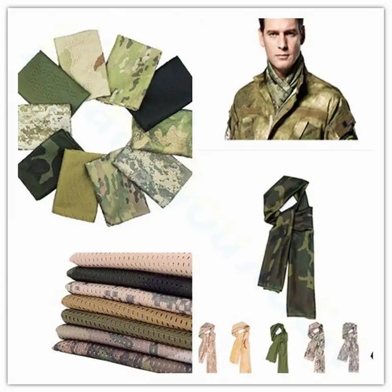 Camouflage mesh scarf breathable veil scarf outdoor jungle scarf camping hiking shawl scarf