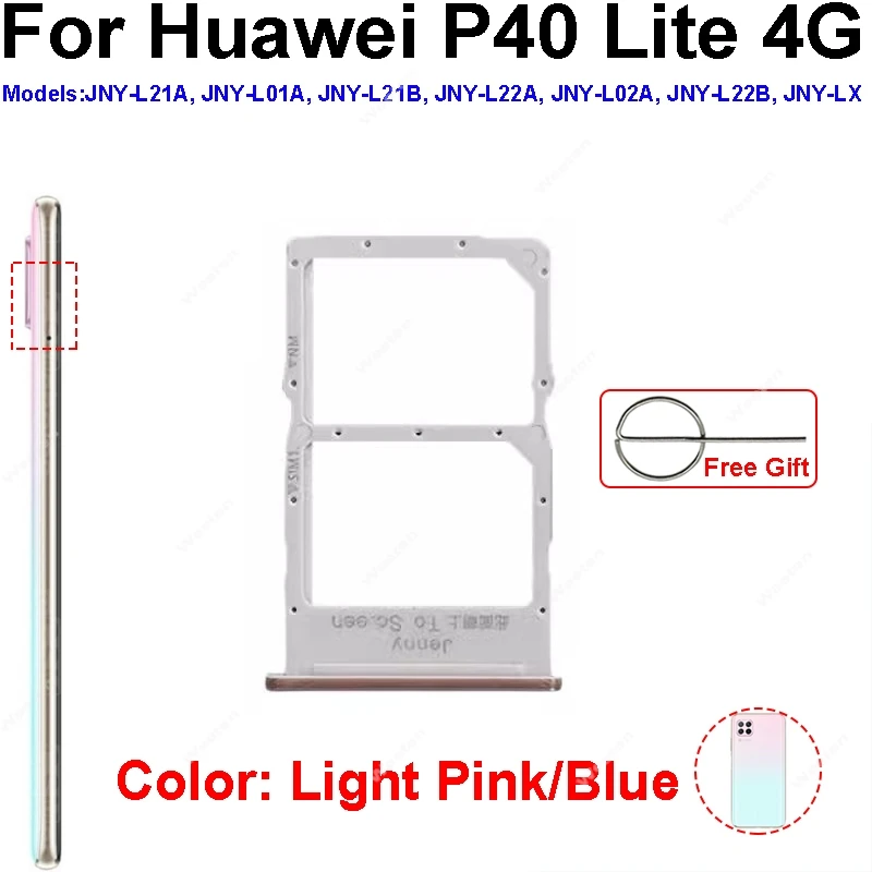 Sim Card Tray Adapter For Huawei P40 Pro Plus Lite 4G 5G SIM Card Slot Socket Holder Card Reader Replacement Repair Parts