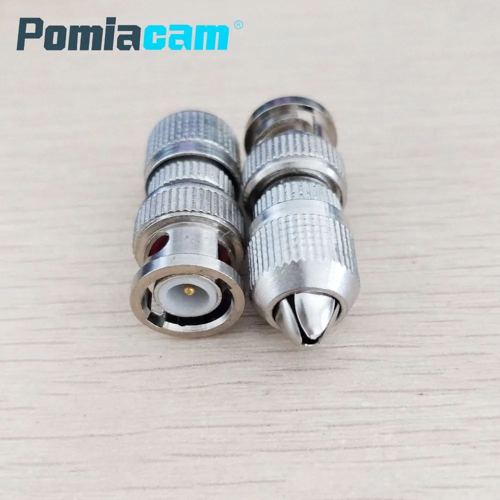 100 unids/lote de acopladores BNC macho de flor de loto a Cable conector Coaxial para cámara CCTV, venta al por mayor, envío gratis