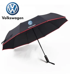 Car Automatic Folding Windproof Sunshade Umbrella For Volkswagen R Golf GTI Touareg Polo Passat R36 Scirocco Jetta Tiguan Touran