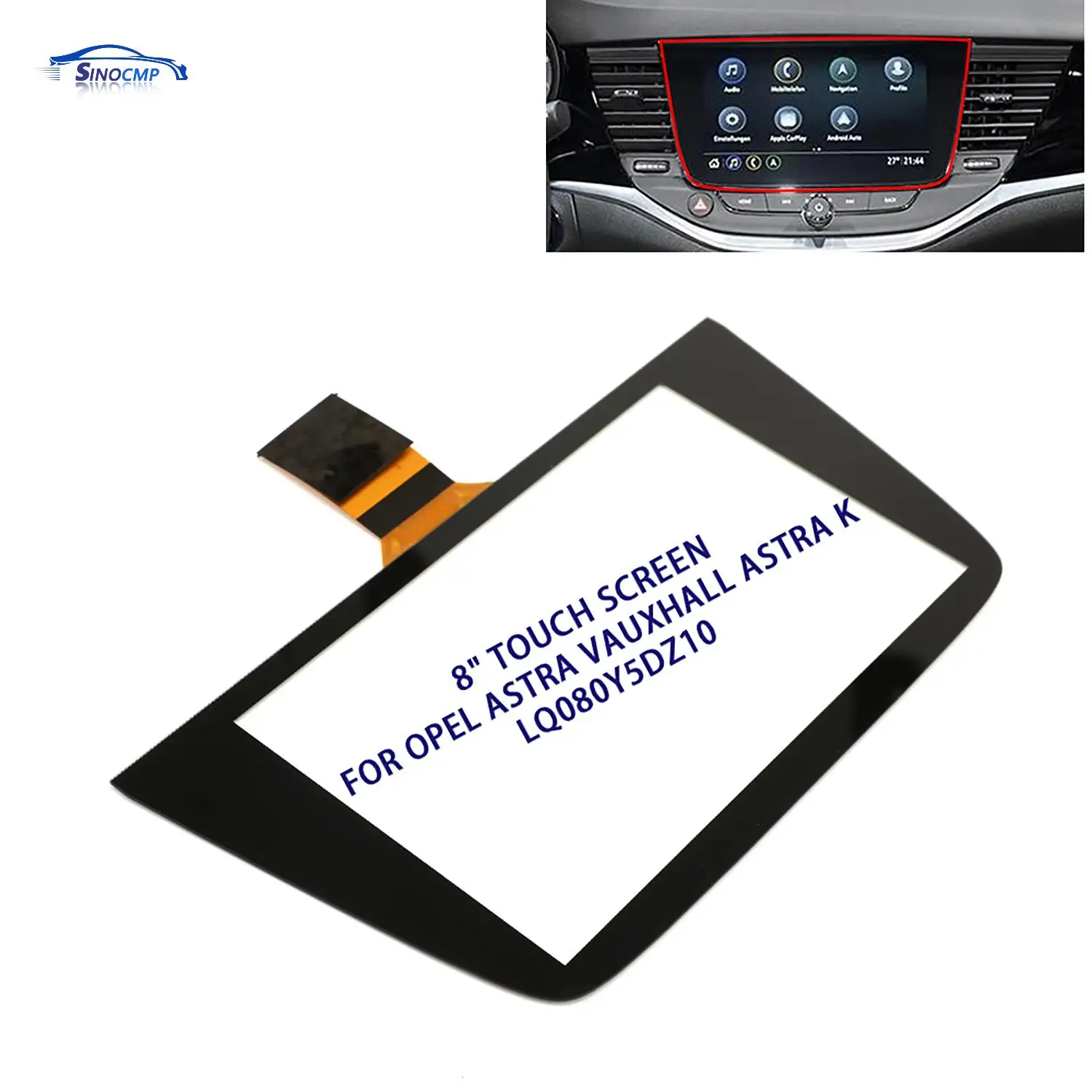 

1 PC 8" Touch Screen Glass 60-Pin For Buik Verano Opel Vauxhall Astra Chevrolet Cadillac Radio Navigation LQ080Y5DZ10 Car Parts