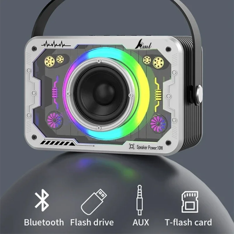 SOTAMIA Portable Bluetooth Speaker Outdoor Home Music TF Card Wireless Audio Transparent Mecha Lantern Mini Bluetooth Speaker