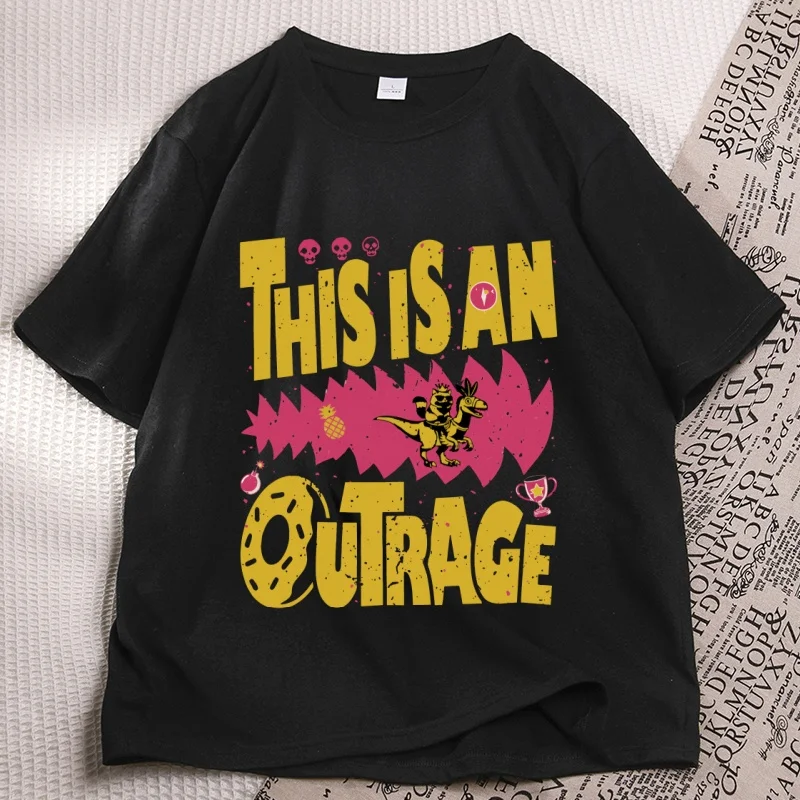 This Is An Outrage T Shirt Women Dungeon Crawler Carl Tshirt Bookish Book Lover Gift Sci Fi Fantasy Tee Y2k Clothes