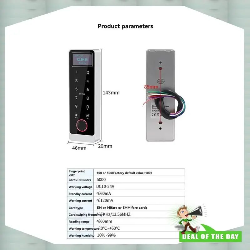 تسليم 24 ساعة شاشة LCD واي فاي وحدة تحكم قفل الباب الذكية بواسطة تويا، تدعم بطاقة IC لبصمة الإصبع NFC، IP67 المقاومة للماء، AP