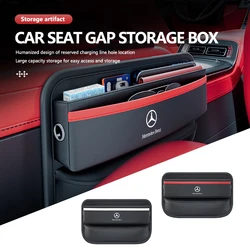 Car Seat Gap Storage Organizer Leather Auto Console Side Pocket For Benz AMG A C E S G Class W201 W210 W108 W204 W205 W203