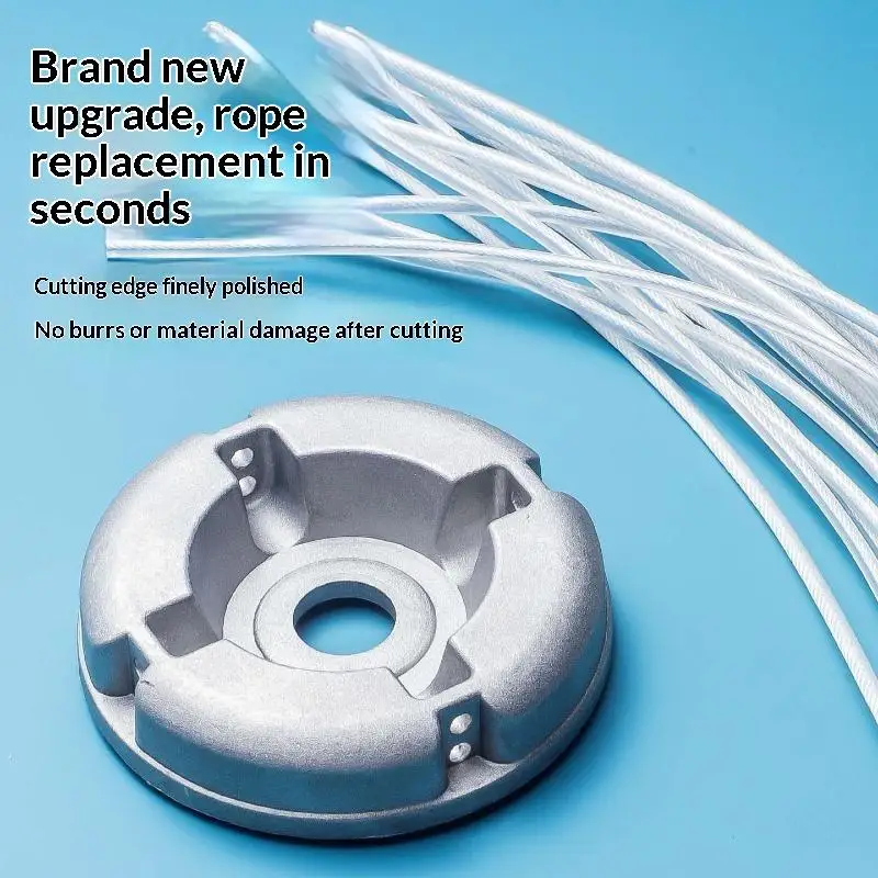 Universeller Rasentrimmerkopf aus Aluminium mit 4 Fäden, Rasentrimmerkopf mit Gewinde, Nylon-Schnur für Rasenmäher, Silber – Detail 7