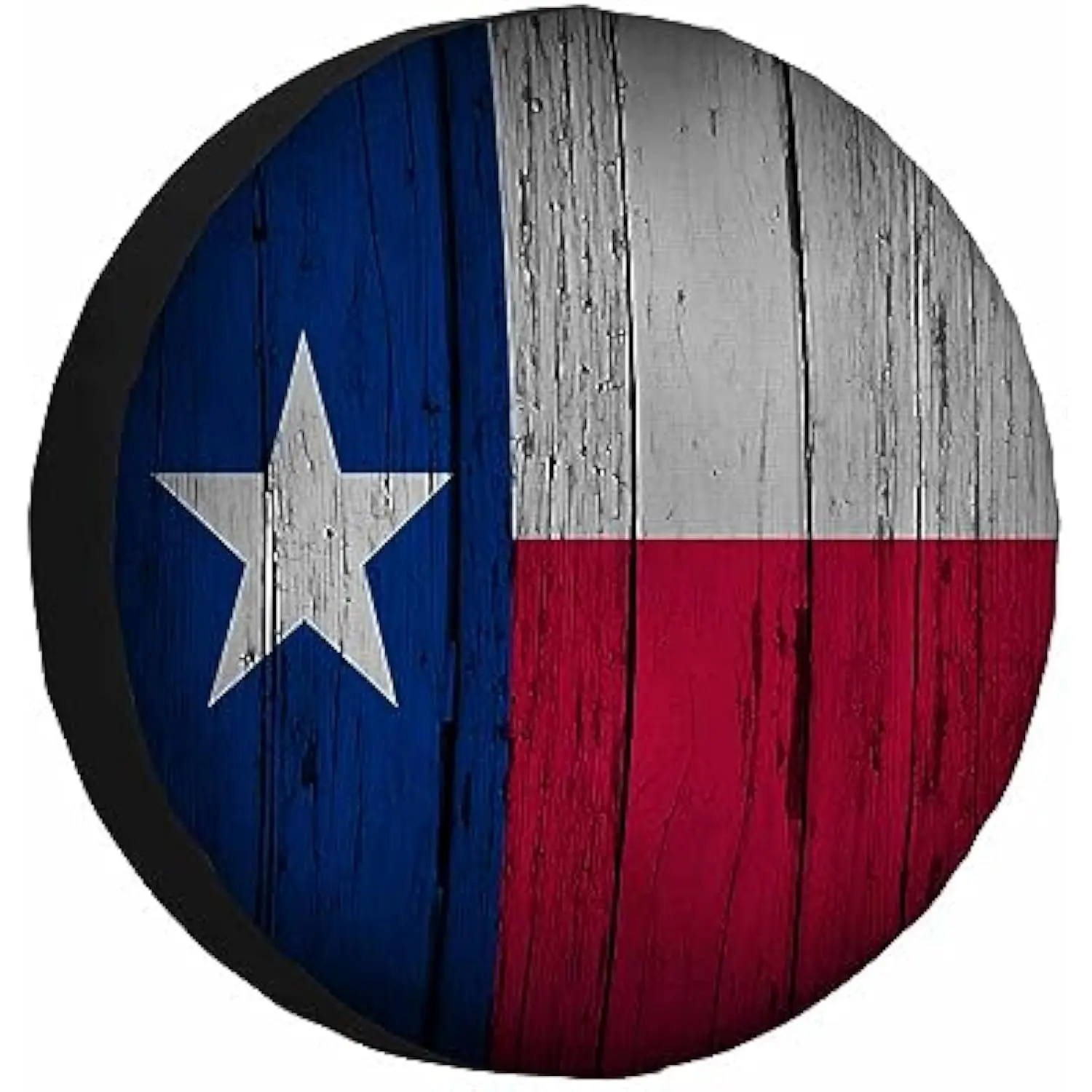 Texas Flag Wood Texture Spare Tire Cover Polyester Vinyl RV Trailer Wheel Protector Universal Fit