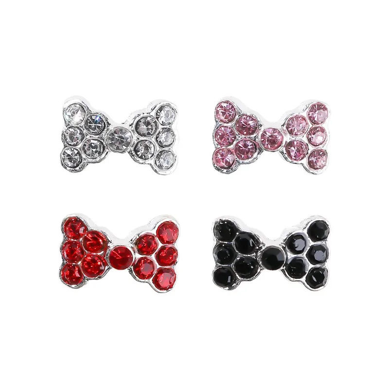 진주 악센트와 10Pcs 3D 합금 활 라인 석 네일 매력 멋진 매니큐어 디자인에 대 한 우아한 네일 아트 장식