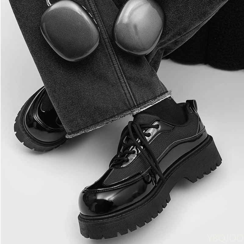 

Модные универсальные мужские туфли на весну-осень, повседневные, удобные, низкие, на толстой подошве, элегантные, простые, формальные.