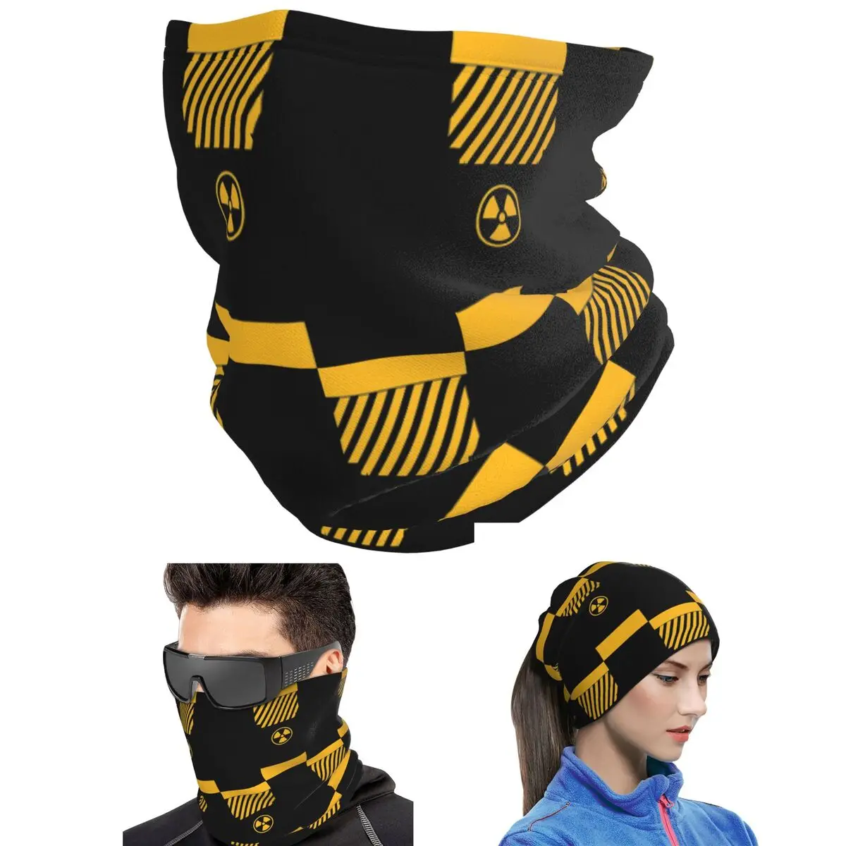 Yellow Radioactive Bandana Neck Cover Printed Wrap Mask Scarf Multifunction Balaclava For Men Women Adult Breathable