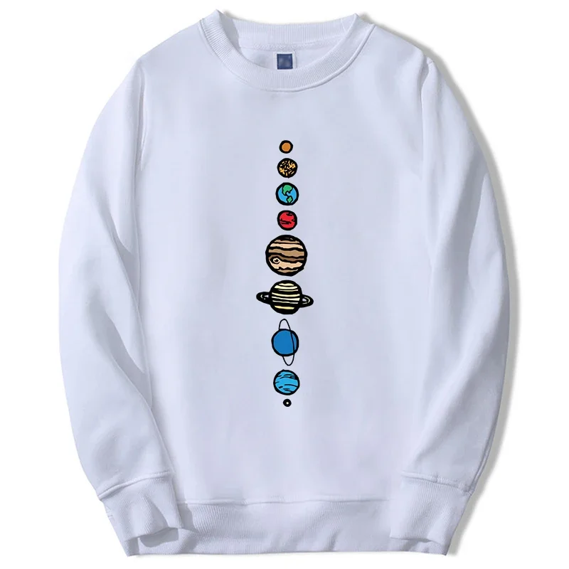 Nine Planets Universe Solar System Print Men Hoodie Graphic Harajuku Loose Oversize Sweatshirt Fashion Casual Pullover Unisex