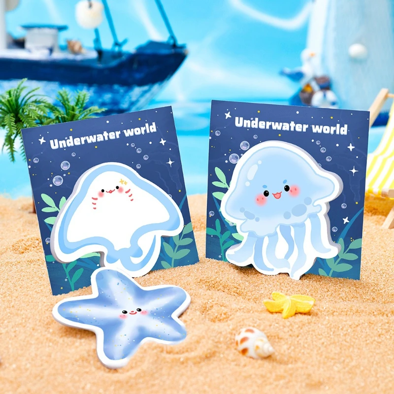 Office School Supplies Marine animal notes devil fish jellyfish n times sticky student stationery gift high value note book