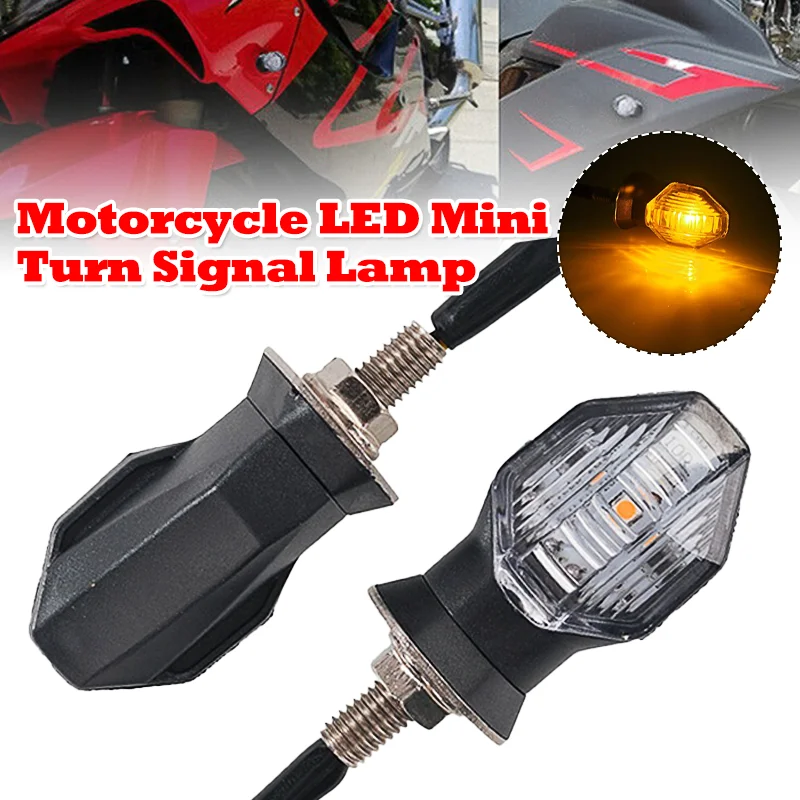 8mm 12V Mini Motorcycle LED Turn Signal Lamp High Brightness Amber Flashing Indicator Light Good-quaility Moto Accessories