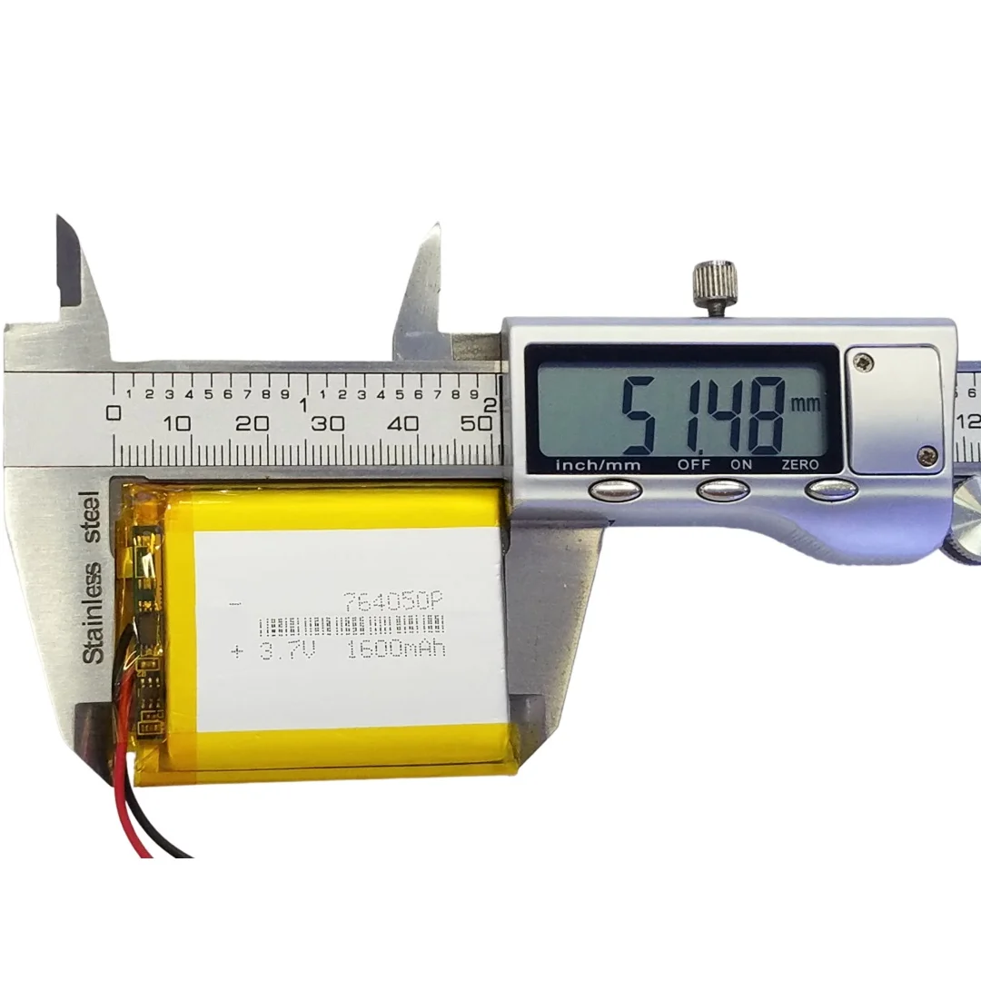 764050X 3.7V 1600mAh Li-Po Replacement Battery Compatible with 754050 754547 754550 for Body Camera Bluetooth Speaker