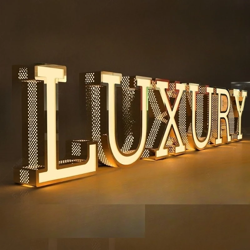 High Brightness 3D Metal Signage Indoor and Outdoor Wall Business Signage Customized Light Emitting Diode Luminous Signage