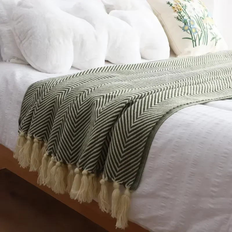

Retro Geometric Throw Blanket Knitted Home Decoration Hotel Classic Bed Cover Nordic Luxury Sofa Blanket Bedspread On The Bed