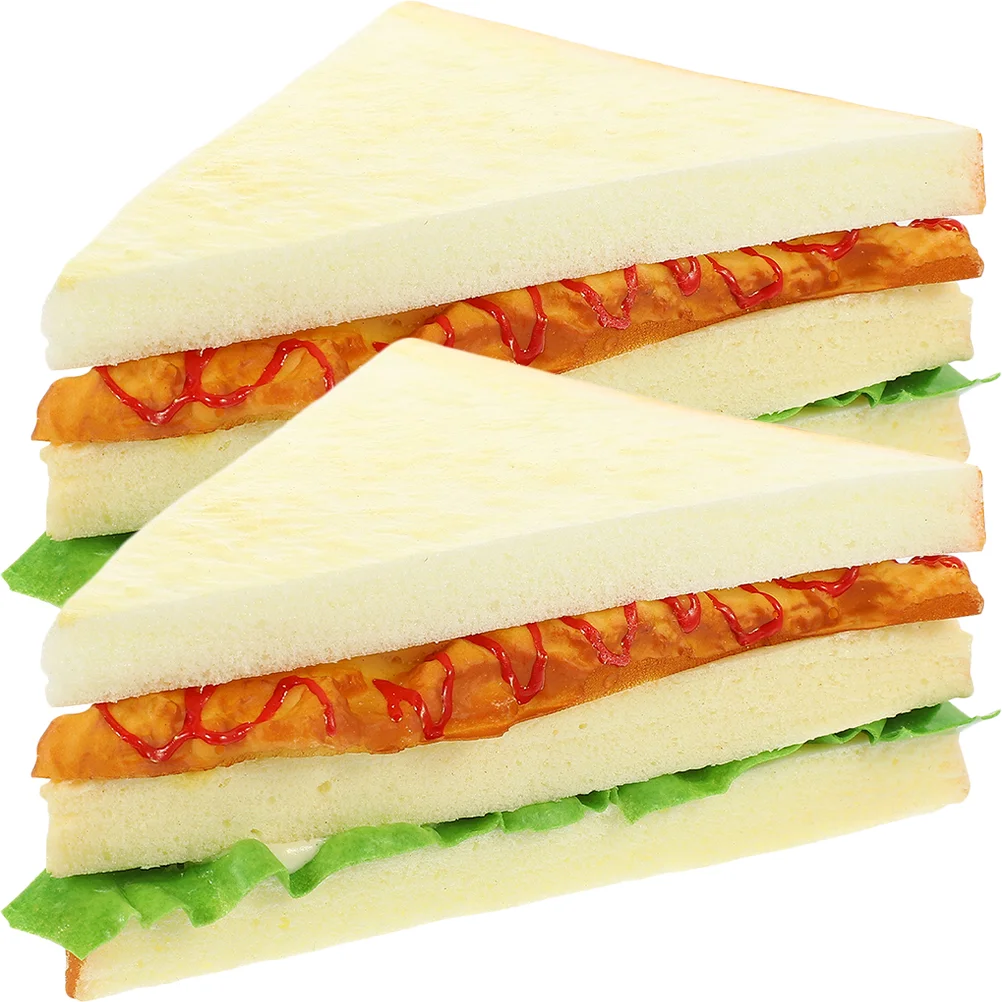 2 Stück Simulation gefälschtes Sandwich-Modell, künstliches Sandwich-Modell zur Präsentation, künstliches Sandwich-Modell, PU-Simulations-Sandwich