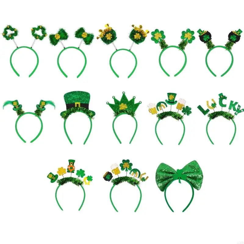 

270D Sequins Shamrock Headband Multiple Type Mardi Gras Headband for Girl Photography