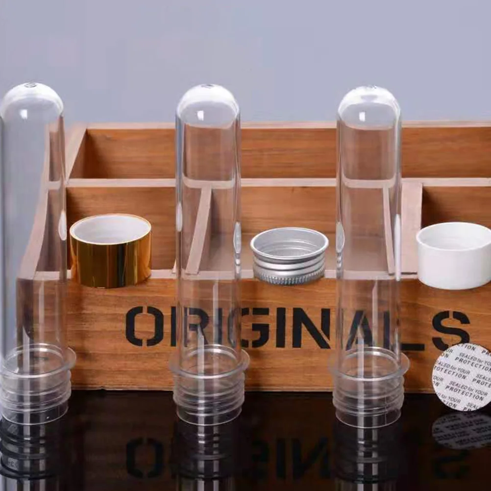 

12pcs 40Ml Eco-Friendly Test Tube Bottles Reusable Storage Tubes For Candies Liquids Samples Plastic Pet Tubes Sealed Caps