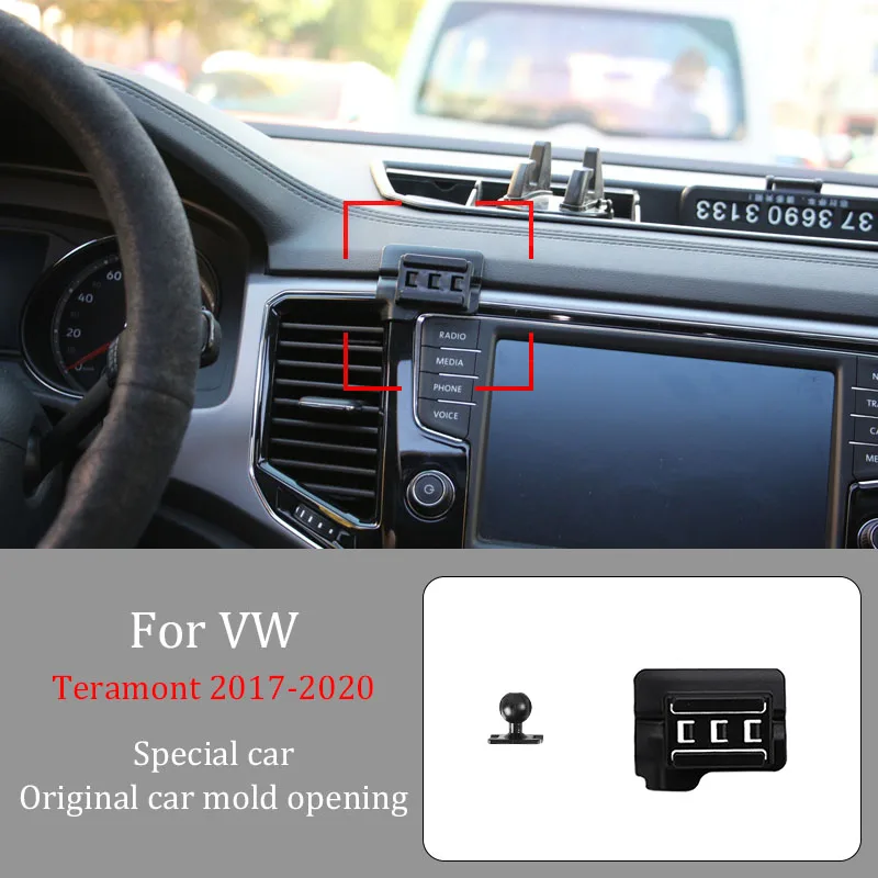 

Car Phone Holder For VW Teramont 2017-2020 Wireless Charger Automatic Clamping 360° Rotating Navigation Bracket