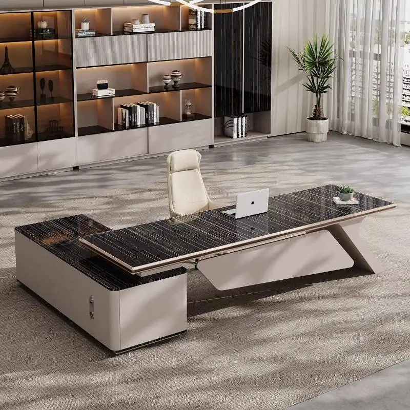 Nordic Style L-shaped Side Cabinet Executive Desk Decoration Design Storage Modern Computer Desks Work Station Table Office Desk