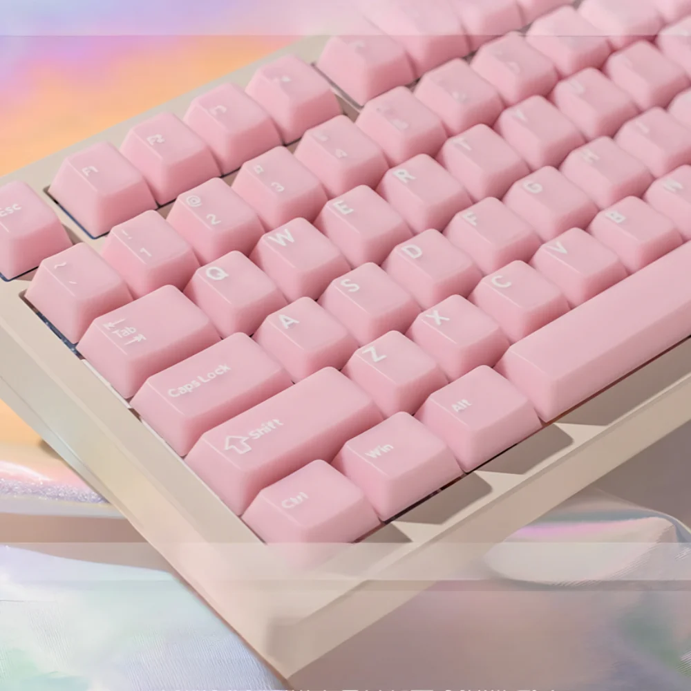 

Hanyu Cherry Keycap Set PBT 162 Keys 2-color Translucent White Pink Cyan for 60/64/84/98/108 Mechanical Keyboard Wooting