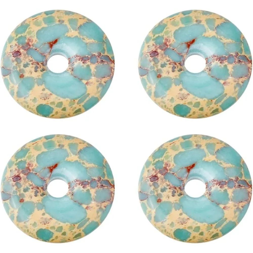 

4PCS Stone Charms Donut Pendants Charms Chinese Feng Shui Lucky Amulet Pendants 30mm Pi Disc Pendant