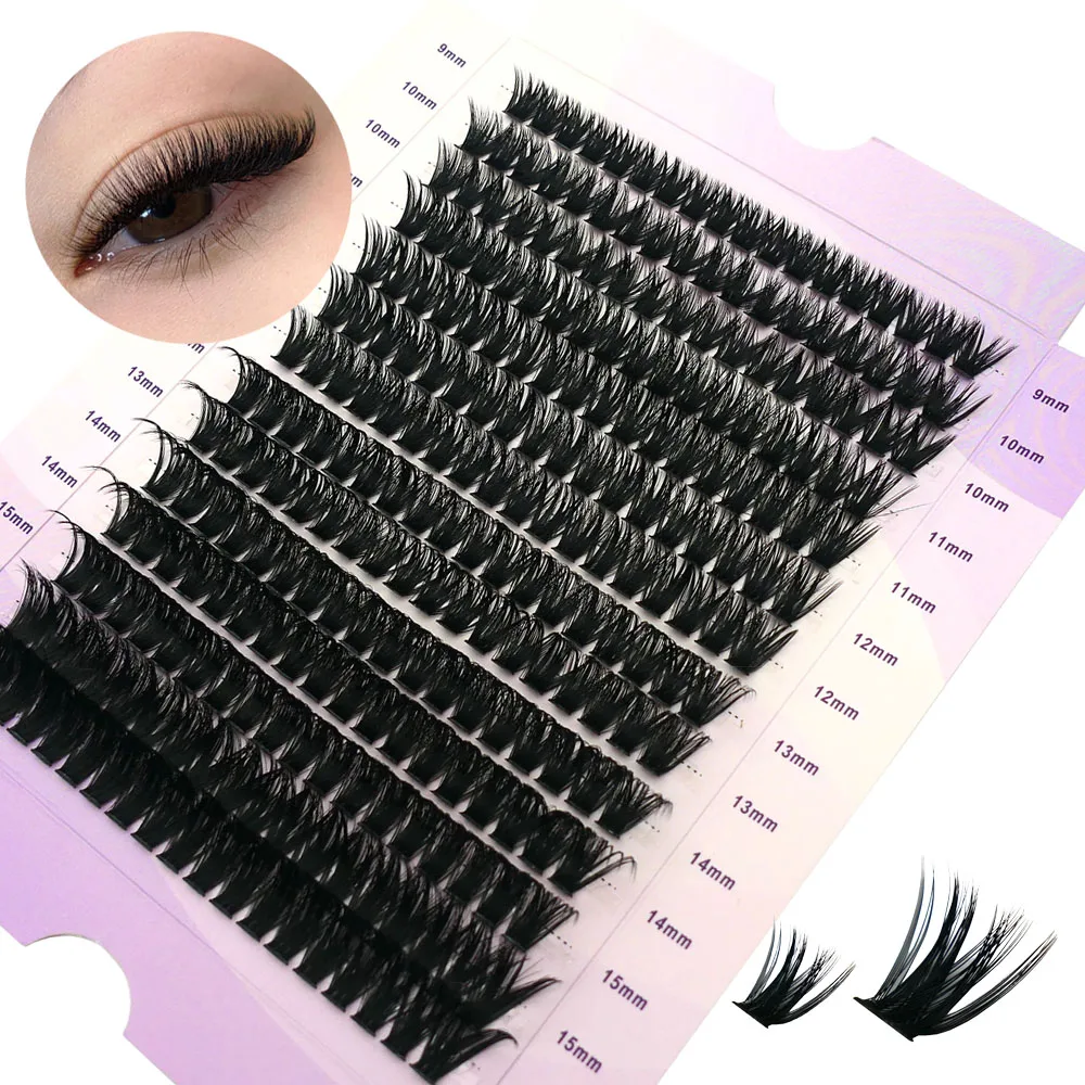 

New 252Bundles 100D Cluster Eyelash Extension 14 rows Natural Thick Style Individual Eyelashes Handmade Eyelash Bundles Mink Las