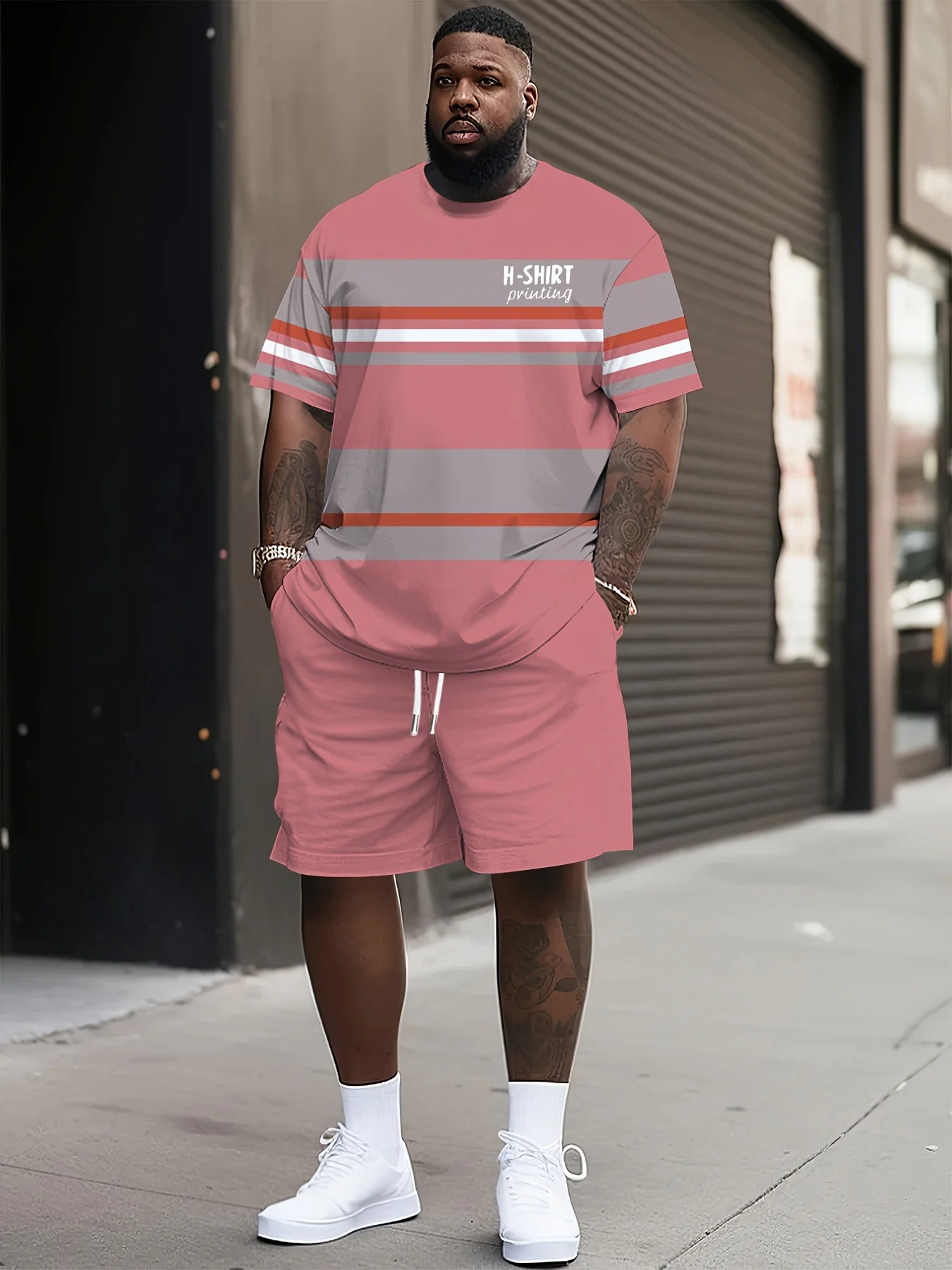 Men's Clothing Summer Large Size 3D Printed Short Sleeve Top Shorts 2-piece Set Outdoor Casual T-shirt Drawstring Shorts Sets