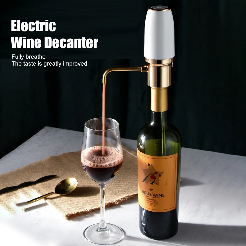 Electric Wine Aerator Wine Dispenser One Touch Quick Sobering Decanter USB Charging Automatic Wine Pourer For Kitchen Bar Party