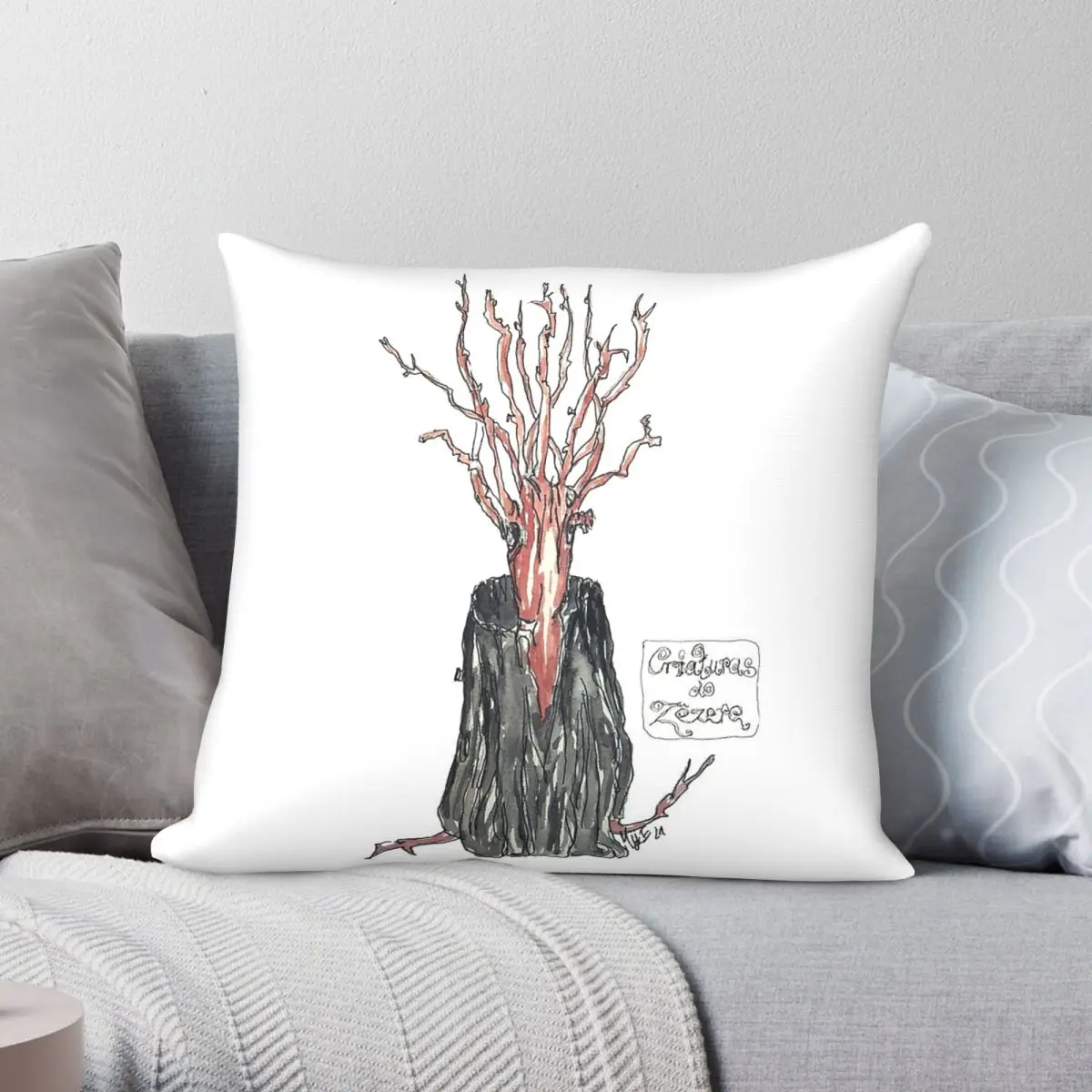 Criaturas Do Zﾖzere Square Pillowcase Polyester Linen Velvet Creative Zip Decor Throw Pillow Case Car Cushion Cover 45x45