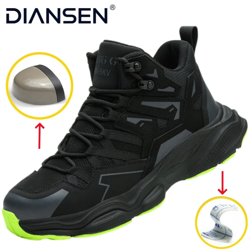 

Защитная обувь со стальным носком, мужские рабочие защитные ботинки, легкие дышащие кроссовки, мужская обувь, удобные нескользящие ботинки