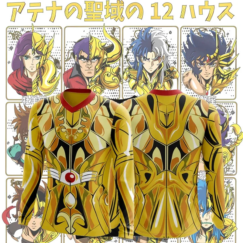 Popular Saint Seiya Cosplay T-shirts Male 3D Pegasus Print Kids Anime Cartoon Tee Summer Men Women Harajuku Long Sleeve Y2k Tops