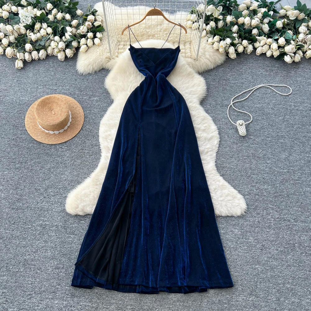 

chic Elegant sleeveless backless A-line dress korean fashion autumn winter sundress women clothing